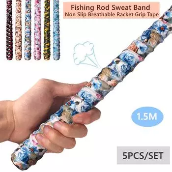 5 шт., противоскользящие удочки, повязка на повязку, дышащая лента для бадминтона, теннисной ракетки, ленты Style 2