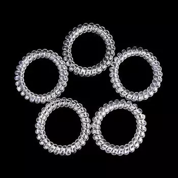 5 шт. прозрачные эластичные резиновые резинки для волос для девочек, спиральная резиновая веревка для волос, новое поступление прозрачный