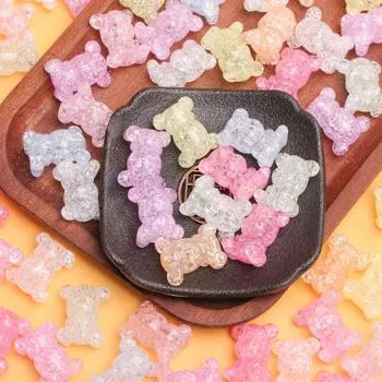 5 шт. прозрачные лопающиеся акриловые бусины в форме медведя, аксессуары ручной работы для изготовления ювелирных изделий своими руками, 18,5*22,5 мм розы красного