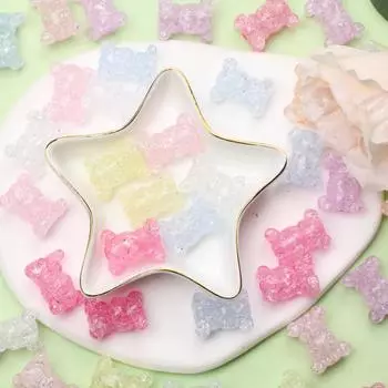 5 шт. прозрачные лопающиеся акриловые бусины в форме медведя, аксессуары ручной работы для изготовления ювелирных изделий своими руками, 18,5*22,5 мм жёлтый