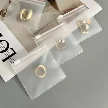 5 шт. прозрачные матовые сумки-молнии из ЭВА для упаковки ювелирных изделий, сумки для хранения сережек, ожерелий, браслетов, колец