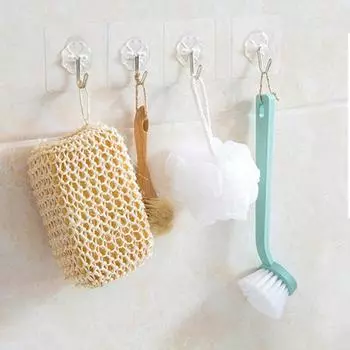 5 шт. прозрачные прочные самоклеящиеся настенные вешалки для дверей, крючки, присоски, стойка для тяжелых грузов, присоски для чашек для кухни и ванной комнаты