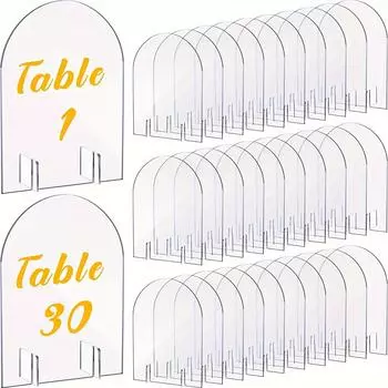 5 шт. прозрачный акриловый пустой квадратный кронштейн арочный знак для сидения DIY цифровой номер стола для свадебной вечеринки для приема свадебного мероприятия банкета ресторана 5pcs