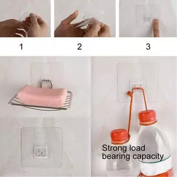5 шт. прозрачный настенный крючок без следов, вешалка для дома, ванной комнаты, кухни, органайзер 6cm