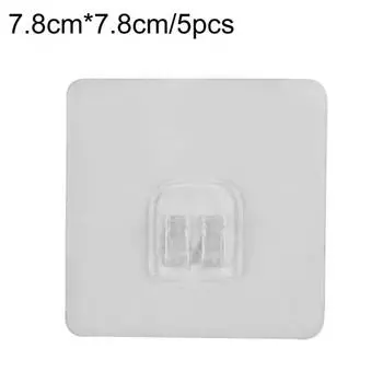 5 шт. прозрачный настенный крючок без следов, вешалка для дома, ванной комнаты, кухни, органайзер 6cm