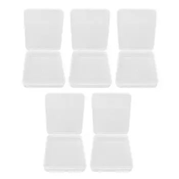 5 шт. прозрачный небольшой пластиковый контейнер коробка прямоугольный пылезащитный прозрачный ящик для хранения с шарниром