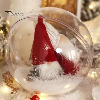 5 шт., прозрачный рождественский шар, украшение с подвесным отверстием, многофункциональная прозрачная коробка для конфет, небьющийся пластиковый шар, Рождество, Хэллоуин, день рождения 4cm