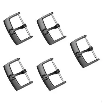 5 шт. пряжки для часового ремешка из нержавеющей стали, сменная застежка из искусственной кожи, пряжка-булавка Silver 18mm
