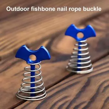 5 шт. пружинные пряжки для палаток, устойчивые к коррозии, палатка Fishbone, нескользящая конструкция, нержавеющий шнур для натяжения веревки красный