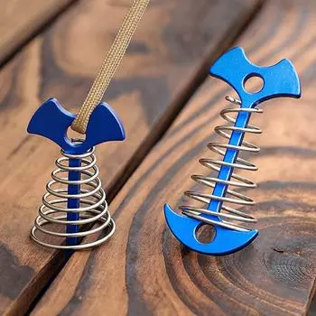 5 шт. пружинных колышков для палубы Fishbone, колышки для палаток, якорь для тента, пряжка для ветровой веревки с карабином, гвозди для фиксации палубы, крючки для кемпинговой палатки