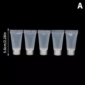 5 шт. пустой тюбик для помады, мягкий тюбик для бальзама для губ, прозрачный пластиковый контейнер для блеска для губ, многоразовые флаконы 10 мл 15 мл 30/50 м