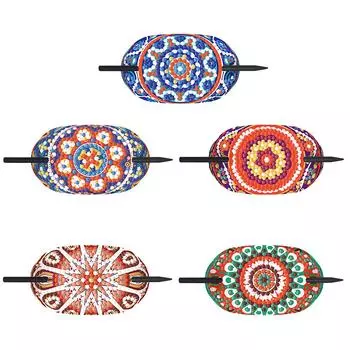 5 шт. ПВХ Мандала Алмазная вышивка Живопись Шпильки Набор Ручной Работы Алмазные Головные Уборы Палочки Для Волос Подарки для Женщин Девочек FAZ01