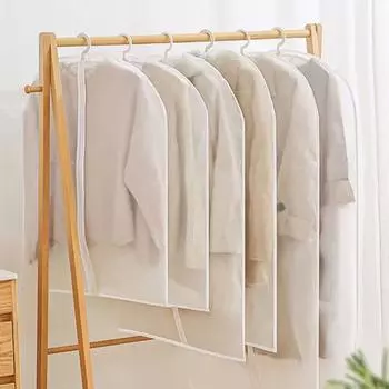 5 шт. пылезащитный чехол для одежды, прозрачный с подвесным крючком, застежка-молния, влагостойкий, пылезащитный, шляпа большой емкости, шарф, пальто, сумка для хранения, протектор A