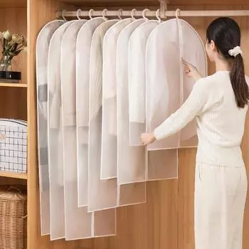 5 шт. пылезащитный чехол для одежды, прозрачный с подвесным крючком, застежка-молния, влагостойкий, пылезащитный, шляпа большой емкости, шарф, пальто, сумка для хранения, протектор A