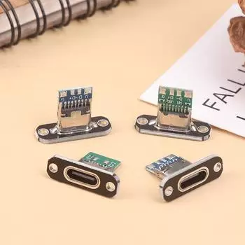 5 шт. разъем USB 3.1 Type C с винтовой фиксирующей пластиной Type-C USB Jack 3.1 Type-C 2Pin 4Pin женский разъем разъем для зарядки порт