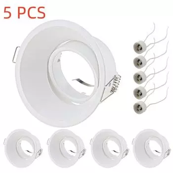 5 шт. Регулируемая встраиваемая светодиодная потолочная рама с держателями GU10, круглый квадратный светодиодный точечный светильник