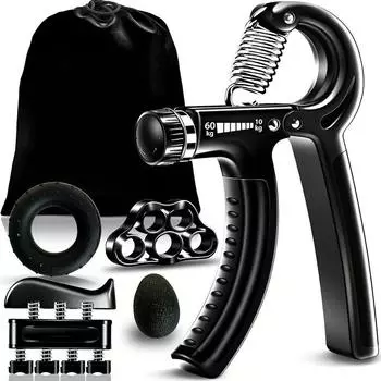 5 шт. Регулируемое фитнес-оборудование, устройство для захвата пальцев, реабилитационный тренажер для запястья, устройство для захвата для мужчин и женщин зелёный