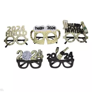 5 шт. реквизит для новогодней фотобудки блестящие очки с новым годом декор фото аксессуары для вечеринки