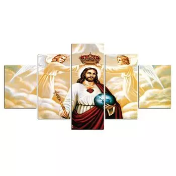 5 шт., Религиозные картины Иисуса Солнца, Ангела, холст, картины, настенный домашний декор, без рамки, 5 панелей, современные 5 шт., художественная HD печать 20x35 20x45 20x55cm