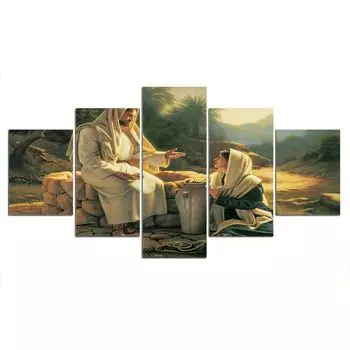 5 шт. Религия Иисус женщина Вера Декор Холст Картина Настенные Художественные Фотографии Плакат Домашний Декор Без Рамки Декор Комнаты Современный Аннотация 20x35 20x45 20x55cm