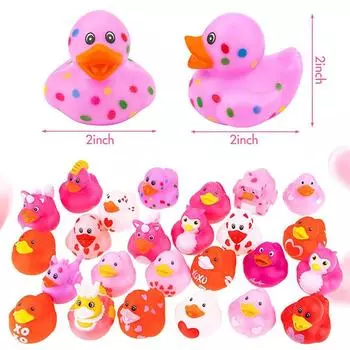 5 шт. Резиновые утки на День святого Валентина оптом Забавная утка Виниловые игрушки Утки для игры в воде Игрушки для ныряния Вечеринка на День святого Валентина Детский душ