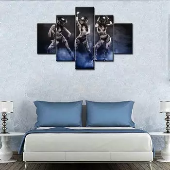 5 шт. рок-ролл девушка, черно-белая сексуальная женщина с мотоциклетным шлемом, художественные картины, настенные картины без рамки, 5 панелей, современные 20x35 20x45 20x55cm