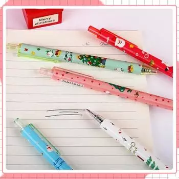 5 шт. Рождественская милая мультяшная гелевая ручка 0,5 мм черная чернильная ручка для письма Санта-Клаус дети праздничные канцелярские принадлежности подарок школьные принадлежности