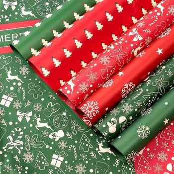 5 шт. Рождественская водонепроницаемая упаковочная бумага для праздничной вечеринки в канун Рождества, Дня святого Валентина, букет, подарочная упаковка, украшение