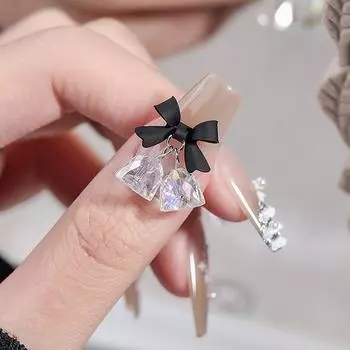 5 шт. Рождественские банты-колокольчики для ногтей, подвески, прозрачные трехмерные банты для ногтей, украшения для ногтей своими руками, праздничные аксессуары для салонов красоты, подарки