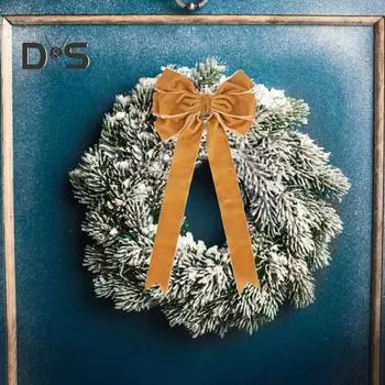 5 шт. рождественские бархатные банты, праздничные украшения для елки, венок из бархатной ленты, бант для упаковки подарочной коробки, сделай сам красный