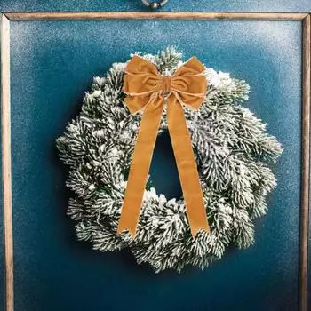 5 шт. рождественские бархатные банты, праздничные украшения для елки, венок из бархатной ленты, бант для упаковки подарочной коробки, сделай сам зелёный