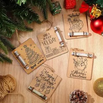 5 шт. рождественские держатели для денег деревянные Санта снеговик елка чулок рождественские деньги карты праздник