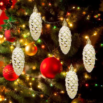 5 шт. Рождественские елочные украшения из сосновых шишек, безделушки из сосновых шишек золотистый