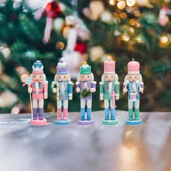 5 шт. рождественские фигурки Щелкунчика, украшения, удобные, прочные, деревянные, праздничные украшения