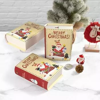 5 шт. рождественские конфеты коробка для конфет творческая форма книги закуска многоразовая вечеринка сувениры подарочная упаковка Xmas Santa Claus