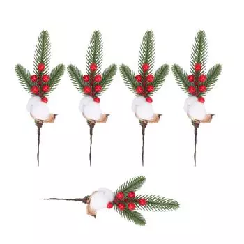 5 шт. рождественские красные ягоды многофункциональные искусственные праздничные цветочные украшения для рукоделия