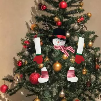 5 шт. Рождественские украшения из мультфильма Санта-Клаус, снеговик, олень, набор для украшения рождественской елки для праздничного домашнего декора A