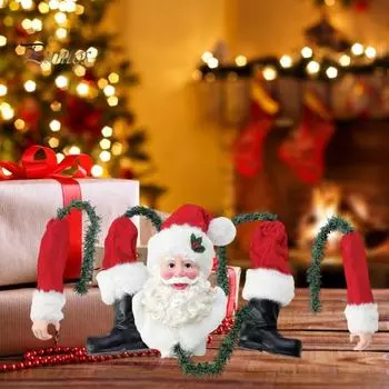 5 шт. Рождественские украшения из мультфильма Санта-Клаус, снеговик, олень, набор для украшения рождественской елки для праздничного домашнего декора C