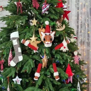 5 шт. Рождественские украшения из мультфильма Санта-Клаус, снеговик, олень, набор для украшения елки A