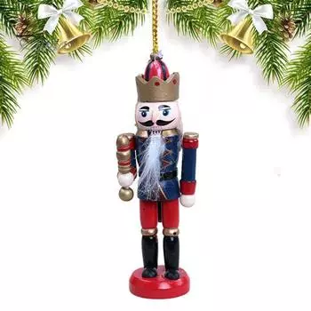 5 шт., рождественские украшения в виде деревянного солдата, милый многоразовый праздничный декор, рождественская елка, мультяшная фигурка, кукольный подвесной орнамент, кулон, праздничный подарок 5pcs