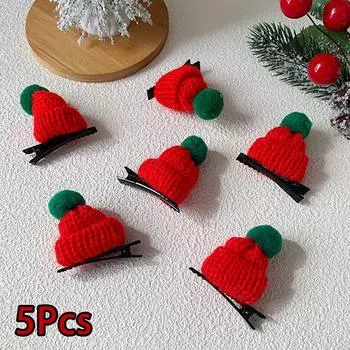 5 шт. рождественские заколки для волос шапки Санты заколки для волос шпильки аксессуары для волос