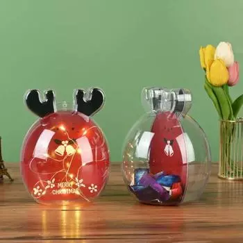 5 шт. рождественский держатель для конфет прозрачная коробка для конфет в виде рогов рождественское украшение акриловый пузырь красный