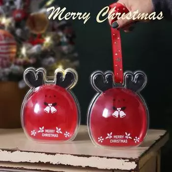 5 шт. рождественский держатель для конфет прозрачная коробка для конфет в виде рогов рождественское украшение акриловый пузырь бобо красный