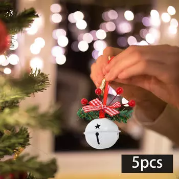 5 шт. Рождественский колокольчик подвесное украшение декоративные милые елочные колокольчики подвески White 3cm