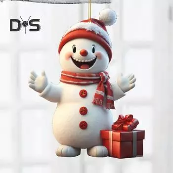 5 шт. Рождественский кулон Санта-Клаус Снеговик Рождественская елка Украшение Акриловые Мультяшные подвесные украшения для сумок Ручки дверей автомобиля C