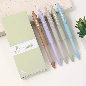 5 шт. ручек нейтральных 0,5 мм в простом стиле, студенческие, для учебы и письма, гелевые, школьные культурные принадлежности, подарок, пишут плавно (Черные чернила)