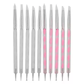 5 шт. ручка для рисования точек на ногтях, ручка для резьбы по ногтям с акриловой ручкой White