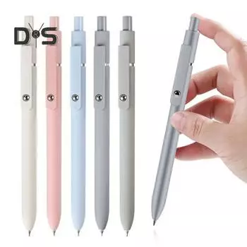 5 шт. ручка для студентов 0,5 мм тонкий наконечник гелевая ручка с карманным зажимом гладкое письмо эргономичный дизайн ручка с функцией щелчка 0.5mm A
