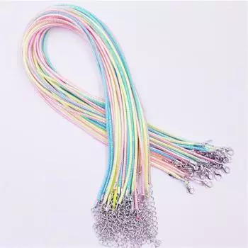 5 шт. ручные аксессуары 3 мм PU кожаные струнные веревки витые плетеные ожерелья веревочные цепи зелёный