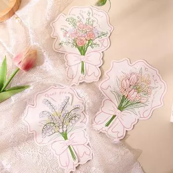 5 шт. Рукописные цветочные открытки с благодарностью, благословения, открытки с днем рождения, подарки на вечеринку C